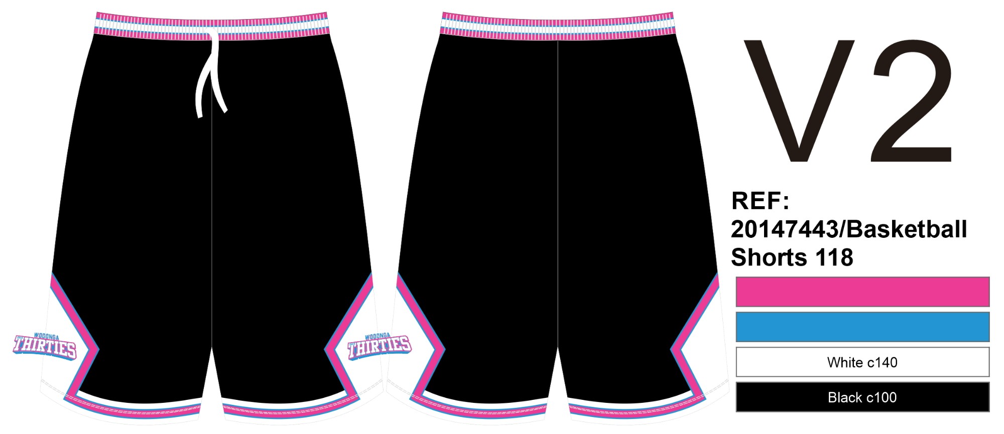 Wodonga Over 30's Black Shorts