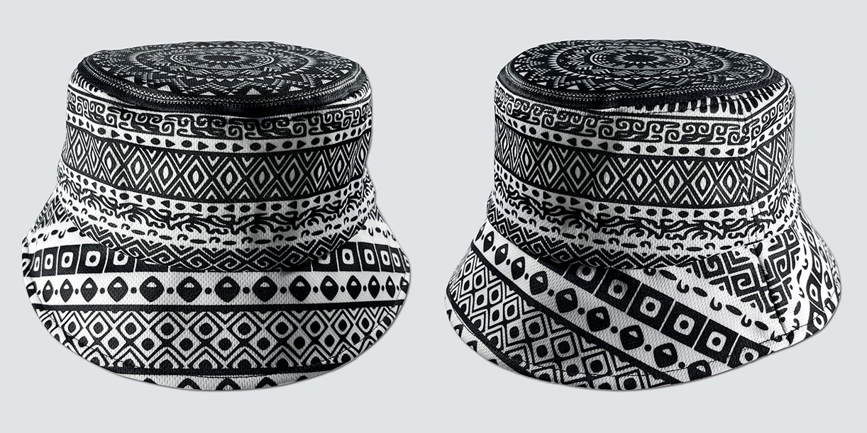 Custom sublimated performance team bucket hat with UPF50+ sun protection Australia